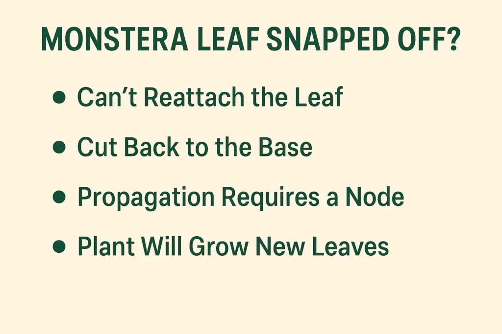 monstera leaf snapped off!