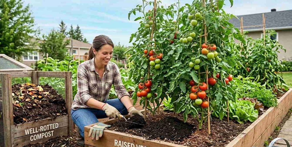 Compost for Tomatoes raised bed