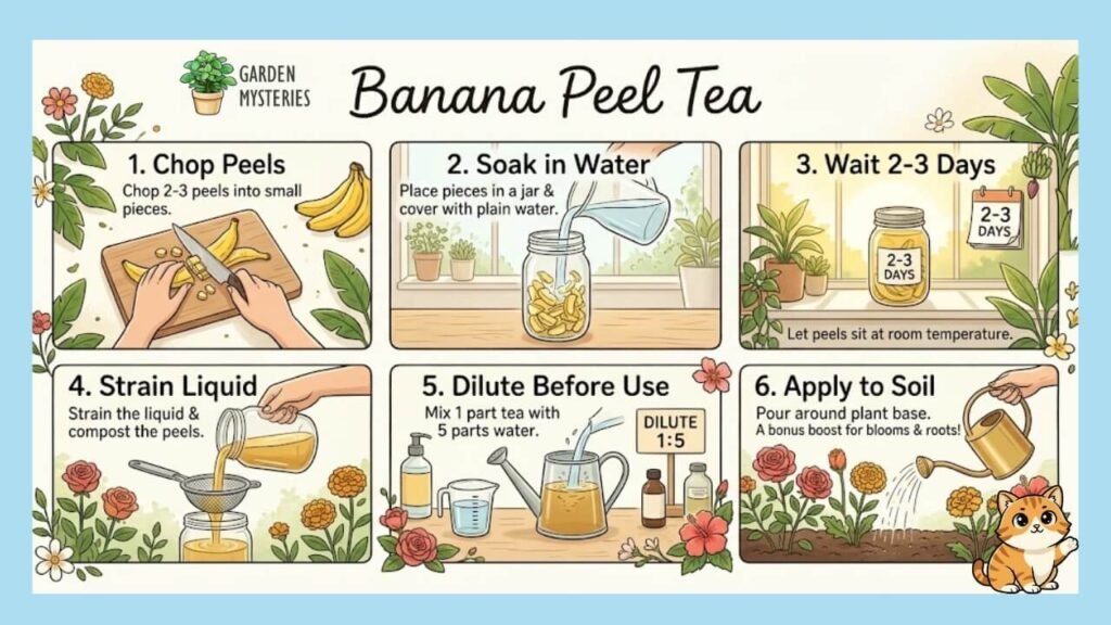 Banana Peel Tea for a flower plant