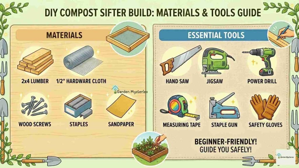 Building a DIY Compost Sifter tools