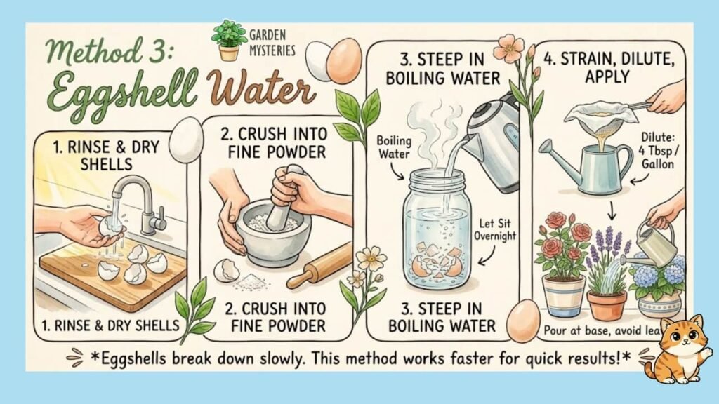 Eggshell Water for a flower plant