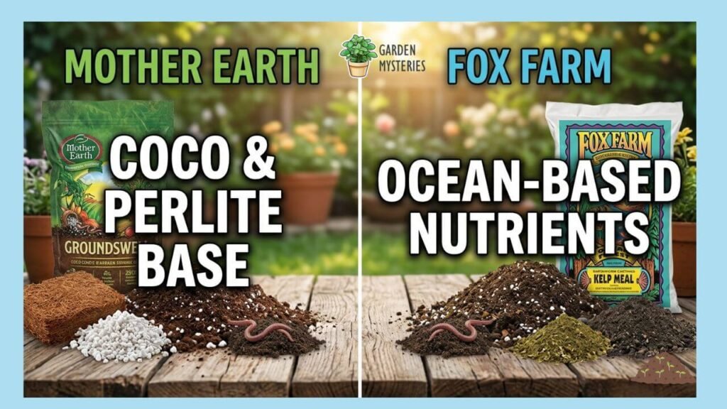 Ingredients of Mother Earth and Fox Farm soil
