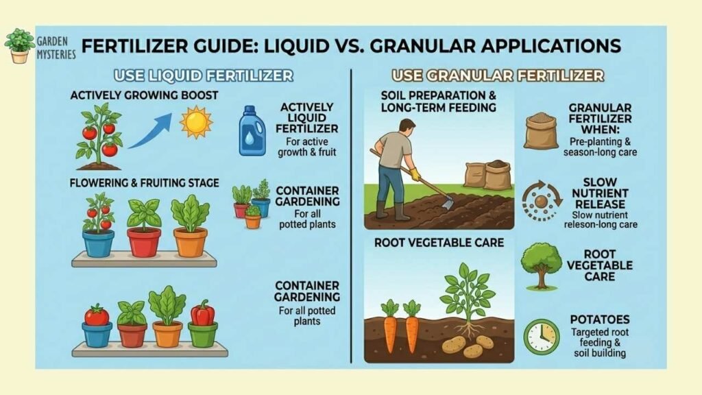 When to Use Liquid Fertilizer vs Granular Fertilizer