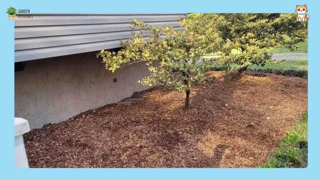 Cedar Mulch on Garden