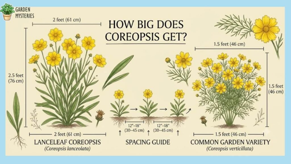 Coreopsis flower size