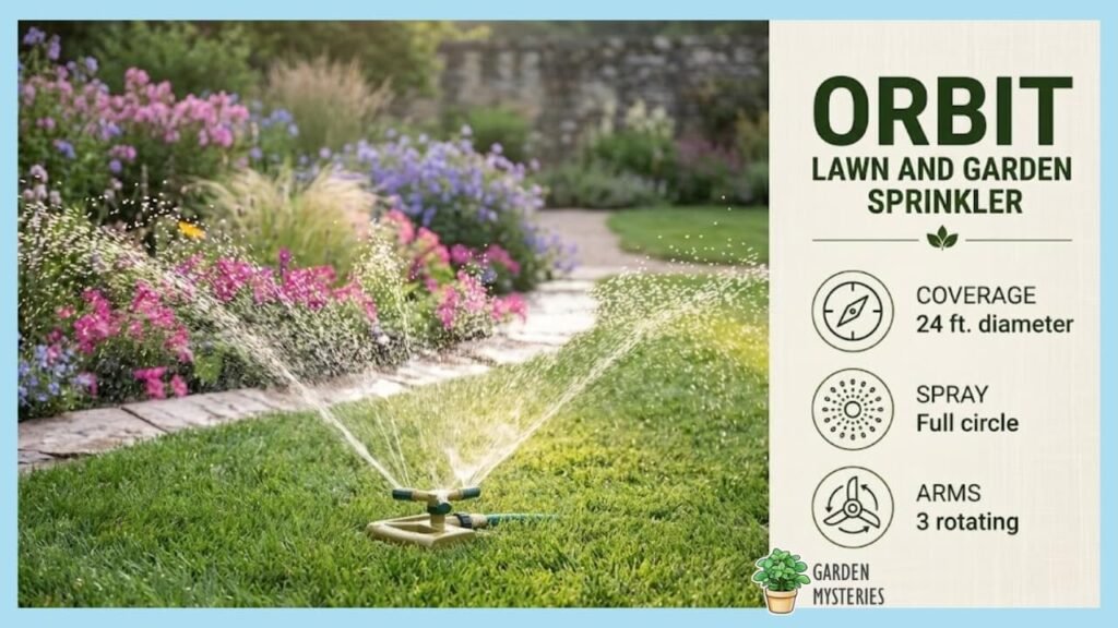 Orbit 58257N Lawn and Garden 3 Arm Metal Sprinkler